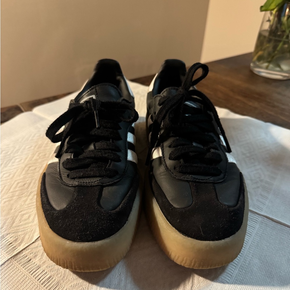 Adidas Black Sneakers with Gum Sole